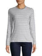 Lord & Taylor Long-sleeve Essential Striped Crew Neck Tee