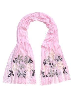 Fraas Gingham Floral Wrap Scarf