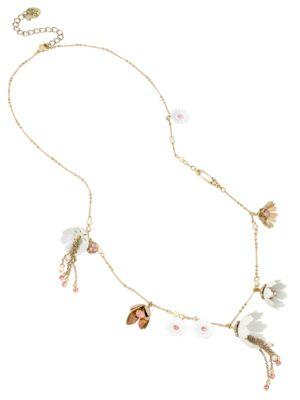 Betsey Johnson Flower Tassel-accented Long Necklace