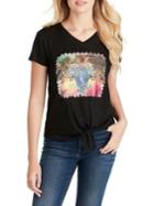 Jessica Simpson Maya Tie-front Graphic Short-sleeve Tee