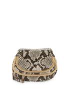 Donna Karan Convertible Snake Print Leather Clutch