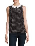 Cece Sleeveless Clip Dotted Top