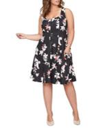 Addition Elle Michel Studio Plus Printed Fit-and-flare Dress