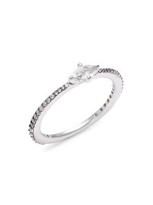 Nadri Sterling Silver & White Topaz Ring