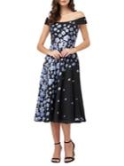 Carmen Marc Valvo Infusion Floral Off-the-shoulder Fit-&-flare Dress