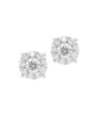Effy 1.05 Tcw Bouque Diamond And 14k White Gold Stud Earrings