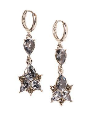 Vince Camuto Blue Metallic Opal & Crystal Double Drop Earrings