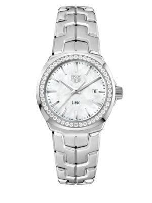 Tag Heuer Link Diamonds, Mother-of-pearl & Stainless Steel Bracelet Watch