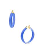 Gold And Honey Medium Round Goldplated & Lucite Hoop Earrings