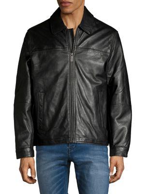 Perry Ellis Leather Full-zip Jacket