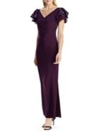 Lauren Ralph Lauren Jersey Sequin-sleeve Gown