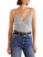 Mango Striped Rib-knit Top