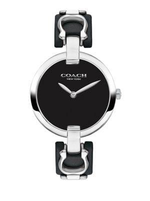 Coach Chrystie Stainless Steel Leather-bangle Watch