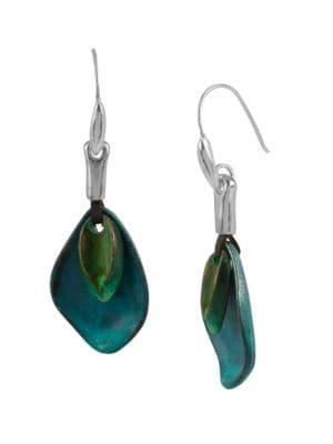 Robert Lee Morris Layered Sculptural Patina Drop Earrings