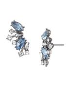 Givenchy Hematite And Crystal Cluster Earrings
