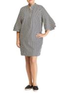 Lauren Ralph Lauren Plus Striped Ruffle-sleeve Shift Dress