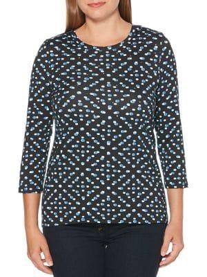 Rafaella Petite 3d Dotted Printed Top