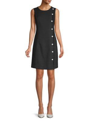 Karl Lagerfeld Paris Twilled Pearl Shift Dress