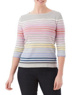Olsen Dream Land Striped Three-quarter Tee