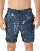 Nautica Geometric Map Swim Trunks