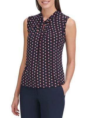Tommy Hilfiger Geometric Dotted Knotted Top