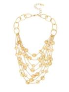 Robert Lee Morris Collection Golden Target Multi-row Disc Bib Necklace