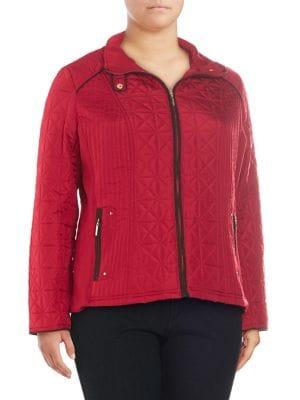 Weatherproof Plus Contrast-trim Mixed-quilt Jacket