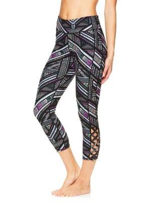 Gaiam Shilo Printed Crisscross Capri Leggings