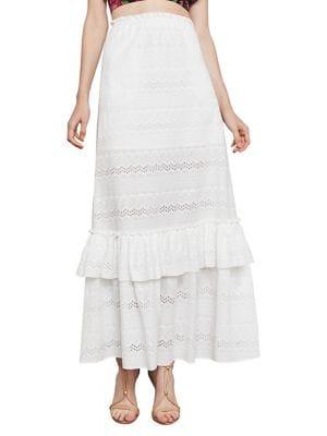Bcbgmaxazria Scalloped Embroidered Maxi Skirt
