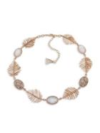 Lonna & Lilly Goldtone, Mother-of-pearl & Crystal Leaf Necklace