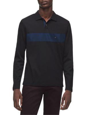 Calvin Klein Regular-fit Colorblock Striped Cotton Rugby Shirt