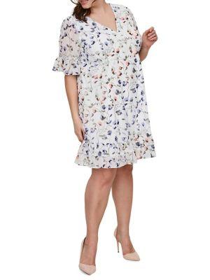 Junarose Plus 318 Boena Short-sleeve Above Knee Dress