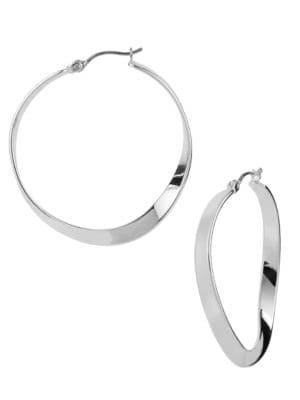 Robert Lee Morris Silvertone Curved Hoop Earrings