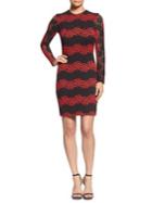 Dress The Population Morgan Two-tone Scalloped Stretch Lace Dress