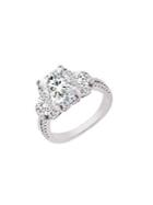 Lord & Taylor Rhodium-plated Sterling Silver And Cubic Zirconia Engagement Ring