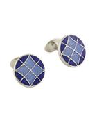 David Donahue Sterling Silver And Enamel Cufflinks