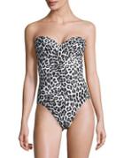 Vince Camuto Animal Print Bandeau One-piece Swimsuit