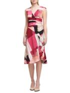 Donna Karan Ruched Collage Drape Dress