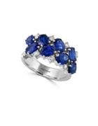 Effy Royale Bleu Sapphire And Diamond 14k White Gold Ring, 0.31 Tcw