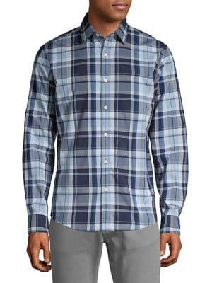 Michael Kors Slim-fit Plaid Button-down Shirt