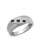 Lord & Taylor 0.14tcw Diamond, Sapphire And 14k White Gold Ring