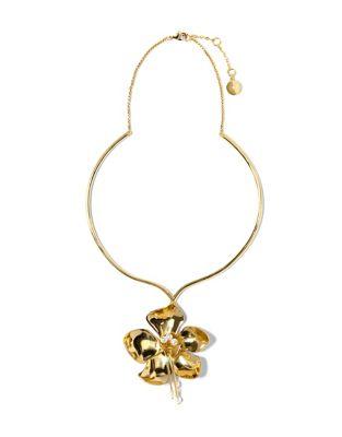 Vince Camuto Amazonian Pearl Flower Statement Necklace