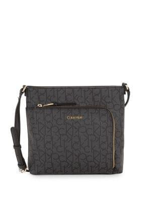 Calvin Klein Large Hudson Monogram Leather Crossbody Bag