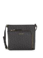 Calvin Klein Large Hudson Monogram Leather Crossbody Bag