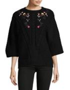 Context Embroidered Bell-sleeve Sweater
