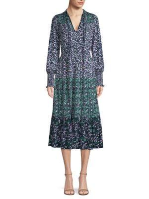 Michael Michael Kors Woodblock Paisley Print Midi Dress
