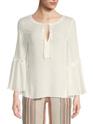 Ellen Tracy Ruffled Bell-sleeve Blouse