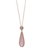 Effy Rose Quartz, Mother-of-pearl, Diamond And 14k Rose Gold Pendant Necklace