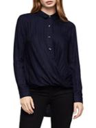 Bcbgeneration Striped Easy-fit Wrap Hem Button-down Shirt