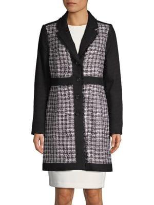 Karl Lagerfeld Paris Tweed Long-sleeve Topper